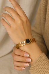 Stainless Steel Kara Bracelet-06 (Black)